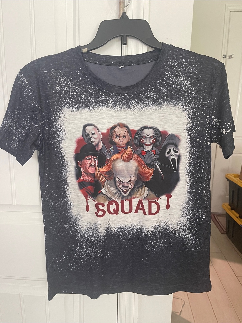 Horror Movie Villains Squad Graphic Tee - Black